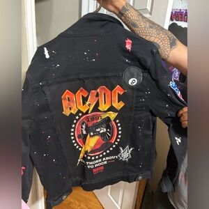 Black Denim AC/DC Jacket worn only once, size Large.